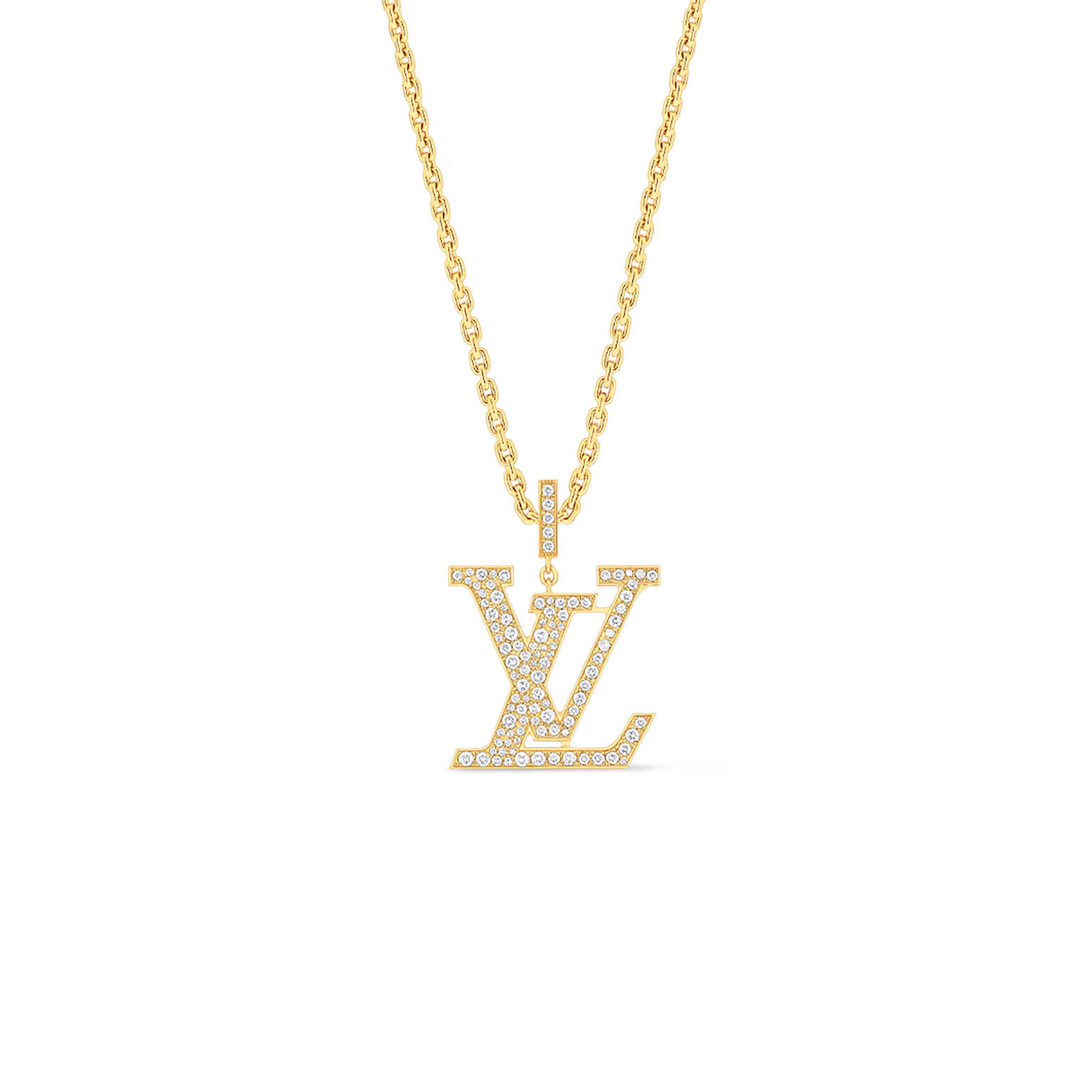 LOUIS VUITTON LV LARGE PENDANT, YELLOW GOLD AND DIAMONDS Q93848